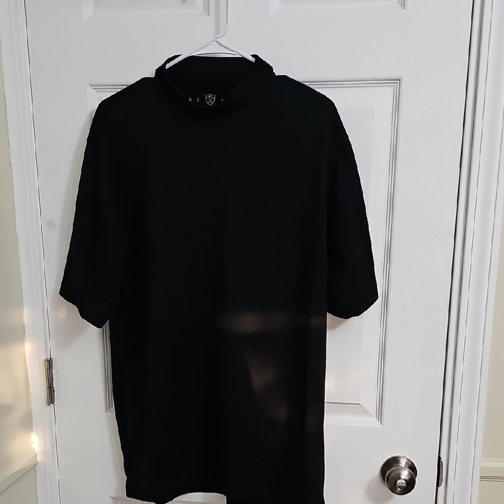 Nike Golf Fitdry Men's Black Short Sleeve Tee Mockneck